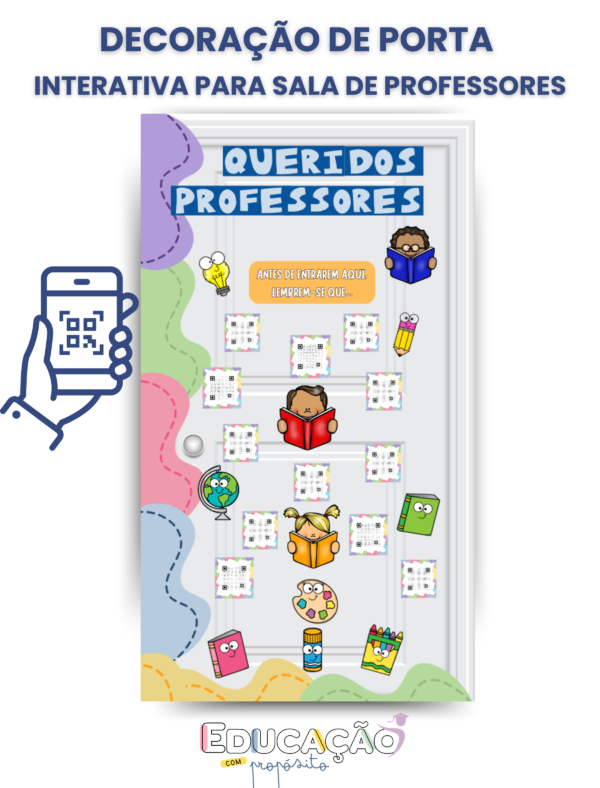 Decoração de Porta Interativa (QR-CODE) - Sala de Professores