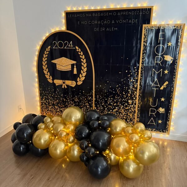 Painel de Formatura - Preto e Dourado 2024