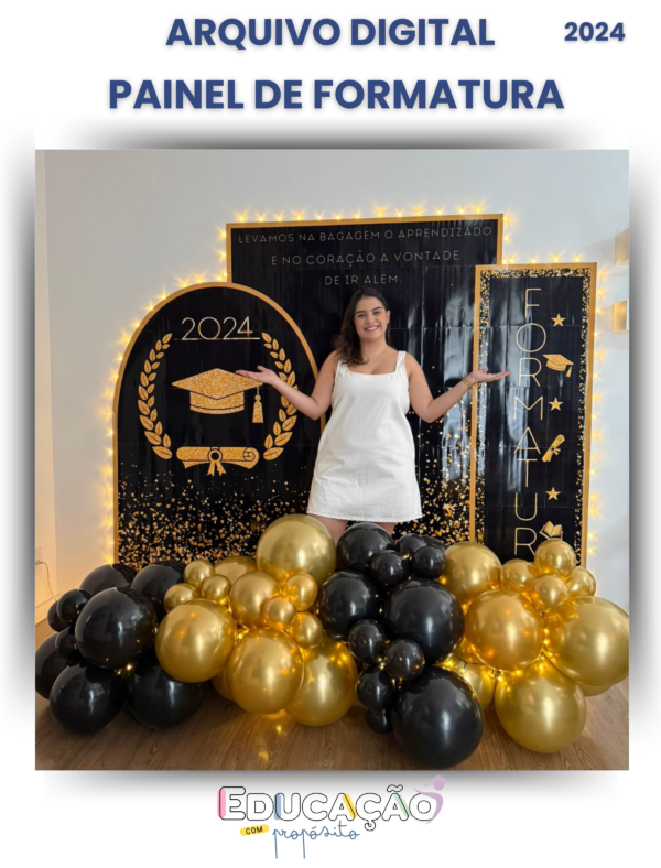 Painel de Formatura - Preto e Dourado 2024