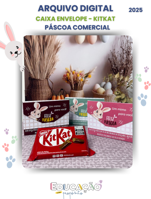 Caixa Envelope para KitKat - Páscoa Comercial 2025