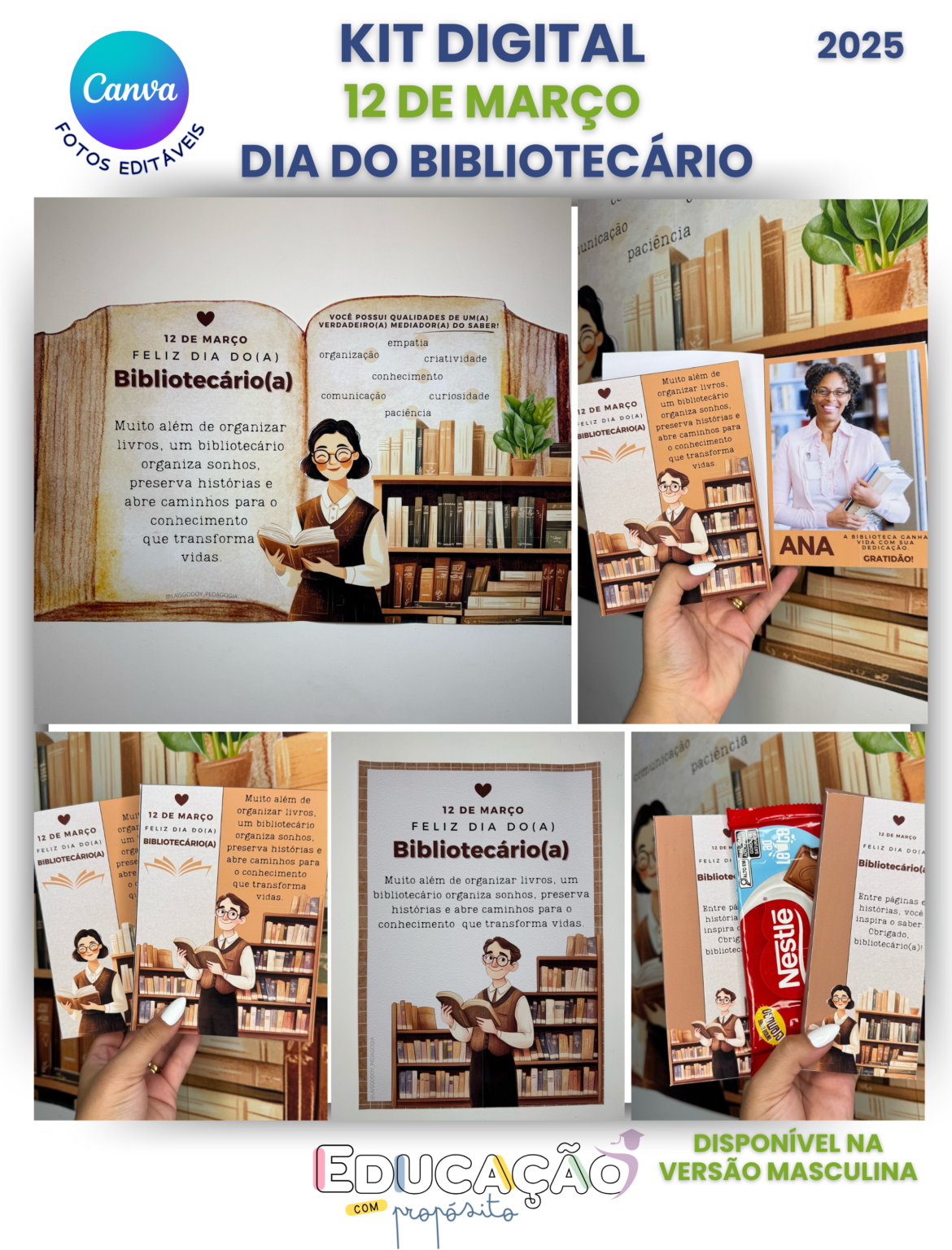 Kit Digital – Dia do Bibliotecário 2025 - Educação com Propósito