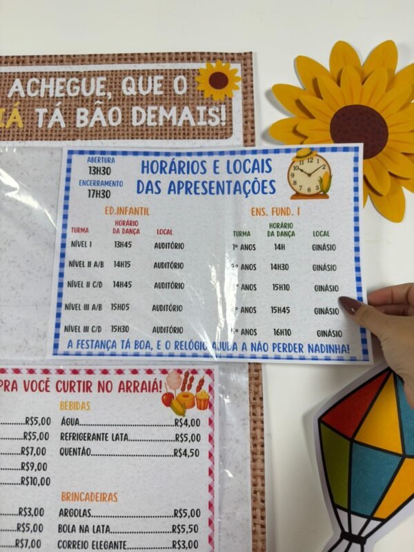 Painel Interativo - Organização para Festa Junina Escolar