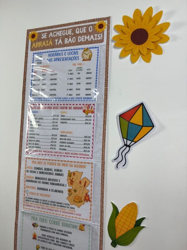 Painel Interativo - Organização para Festa Junina Escolar