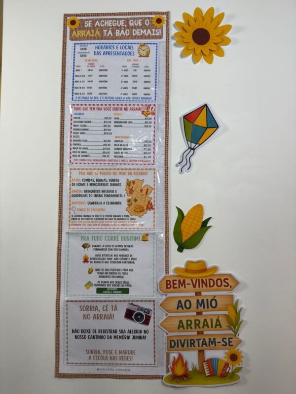 Painel Interativo - Organização para Festa Junina Escolar