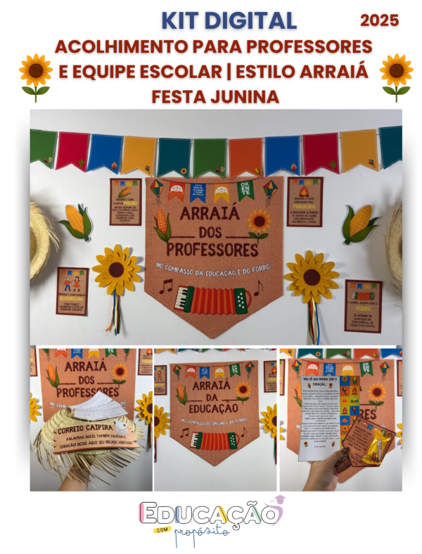 Kit de Acolhimento para Professores e Equipe Escolar – Estilo Arraiá