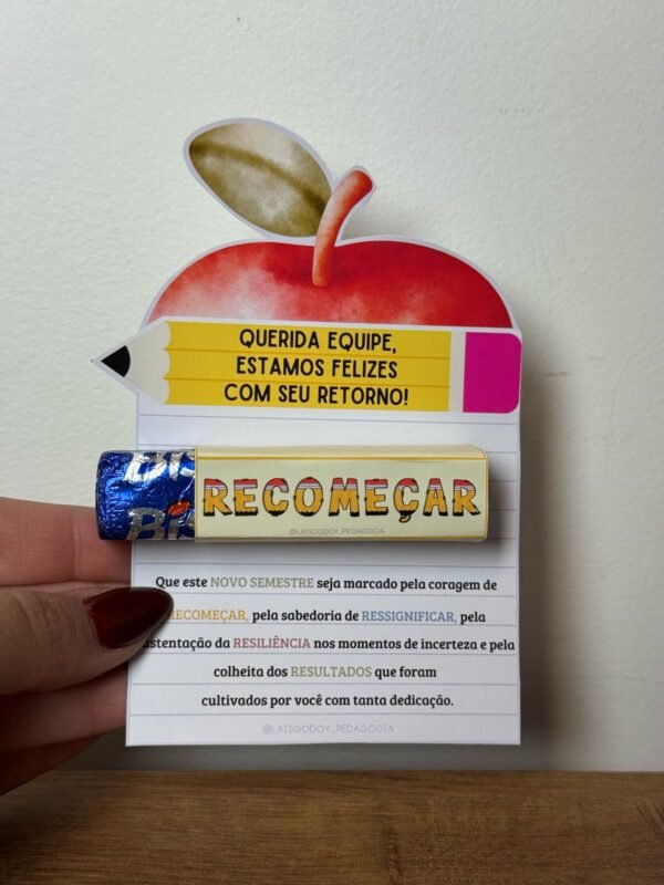 TAG PARA CHOCOLATE – Acolhimento 2º Semestre | Professores e Equipe Escolar