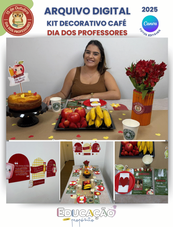 Kit Decorativo Café – Dia dos Professores 2025