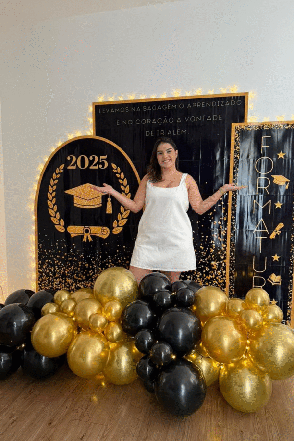Painel de Formatura - Preto e Dourado 2025