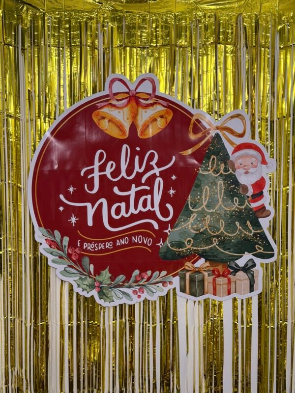 Kit Decorativo com Painel e Mesa Posta de Natal