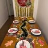 Kit Decorativo com Painel e Mesa Posta de Natal