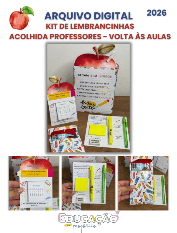 Kit de Lembrancinhas para Professores - Acolhimento Volta às Aulas 2026