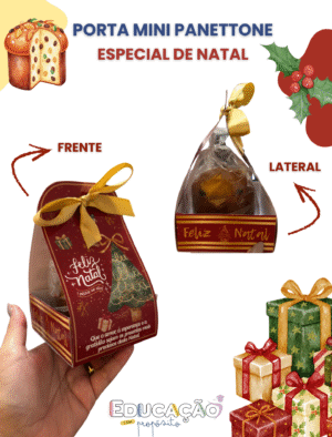 Porta Mini Panettone - Natal