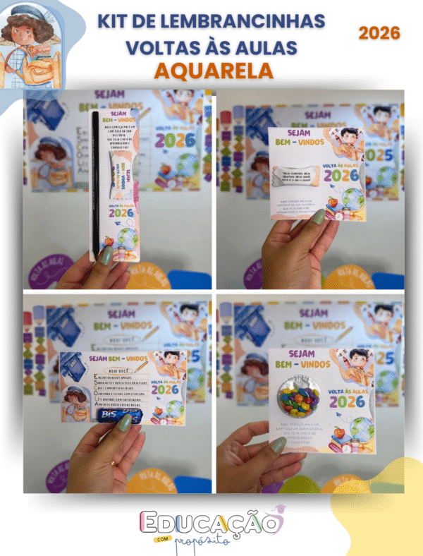 _Modelo de Thumbnail – Kit Volta às Aulas Aquarela 2026 Kit de Lembrancinhas - Aquarela Voltas às Aulas 2026