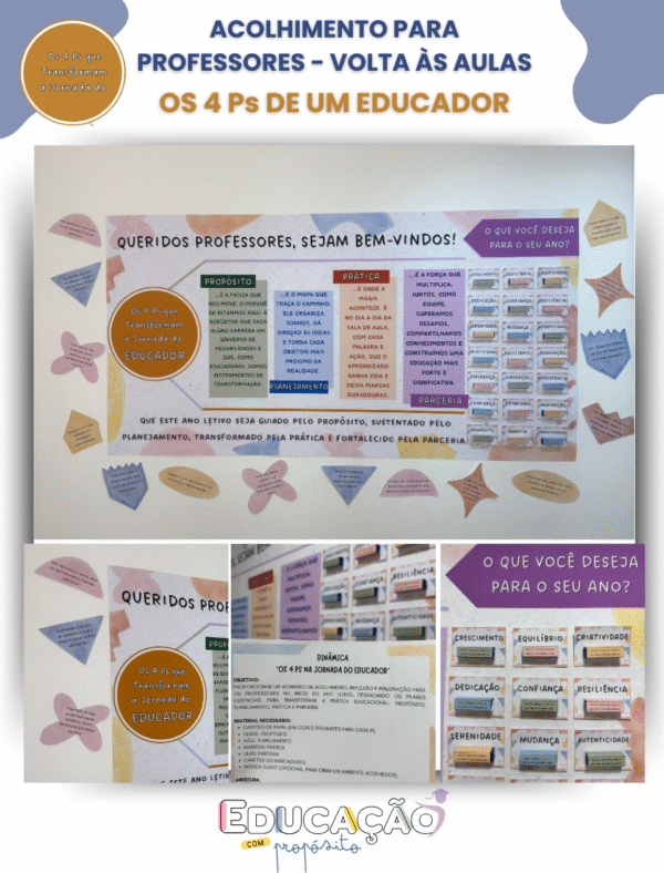 Kit de Acolhimento para Professores Volta às Aulas - 4 Ps de um Educador