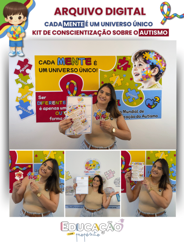 Kit - Cada mente é um universo único | Conscientização sobre o Autismo