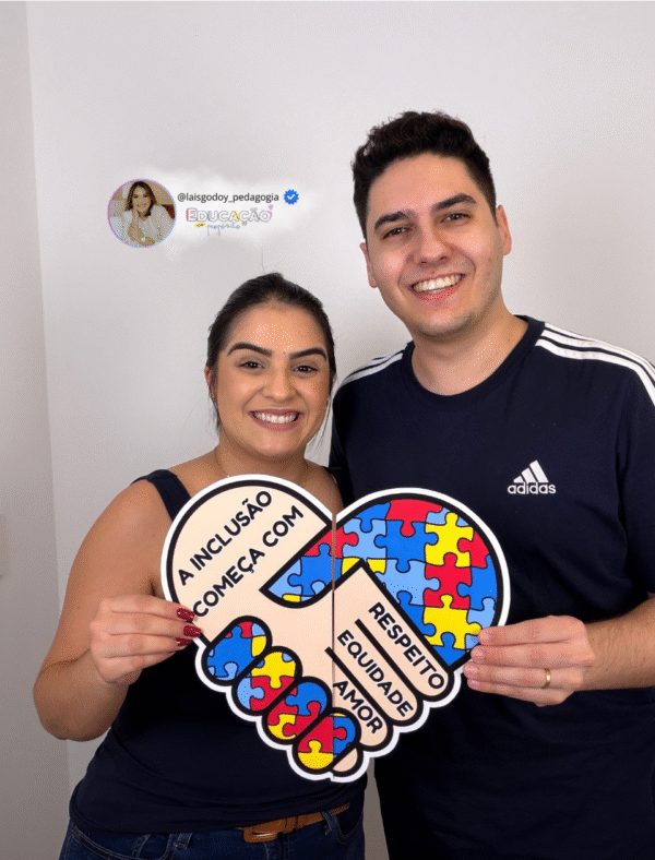 Plaquinhas de Inclusão - Coração | Autismo