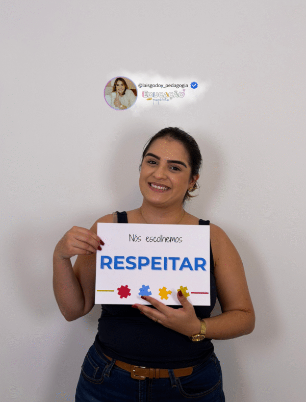 3 Plaquinhas de Inclusão - Nós Escolhemos Respeitar | Autismo