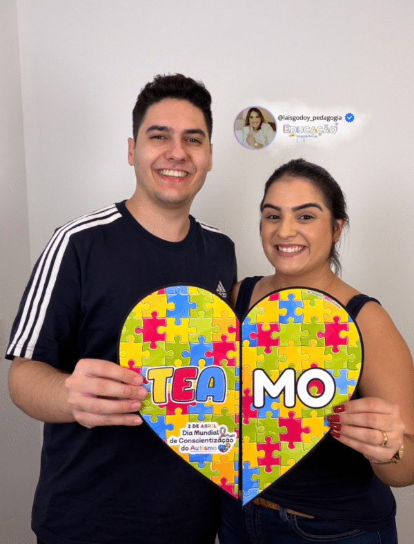 Plaquinhas de Inclusão - Coração | Autismo