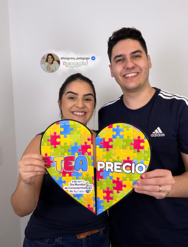 Plaquinhas de Inclusão - Coração | Autismo