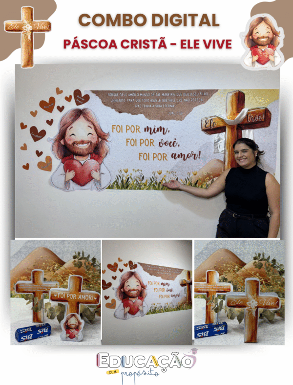 Combo Páscoa Cristã - Ele Vive