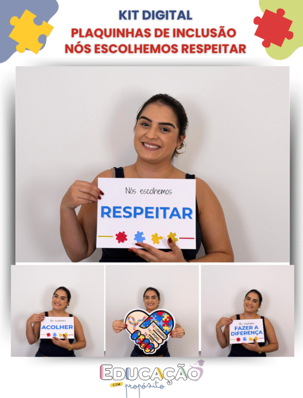 Thumbnail - Plaquinhas de Inclusão - Nós Escolhemos Respeitar Plaquinhas de Inclusão - Nós Escolhemos Respeitar | Autismo