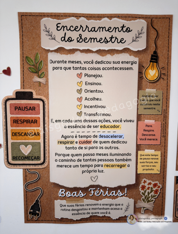 Kit Encerramento de Semestre para Educadores – Recarregando as Energias