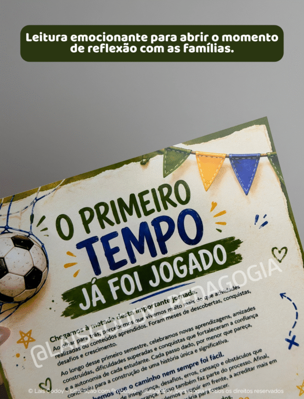 5 Kit de Reunião de Pais e Responsáveis - Experiência em Sala | O primeiro tempo já foi jogado