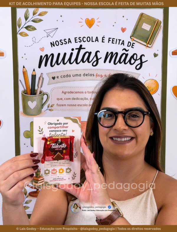 4 Kit de Acolhimento para Equipe Escolar | Nossa Escola é feita de muitas mãos