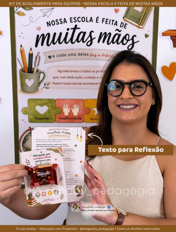 5 Kit de Acolhimento para Equipe Escolar | Nossa Escola é feita de muitas mãos