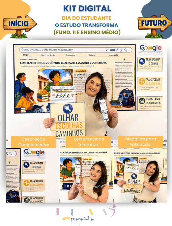 Kit  Dia do Estudante - O Estudo Transforma (Fund. II e Ensino Médio)