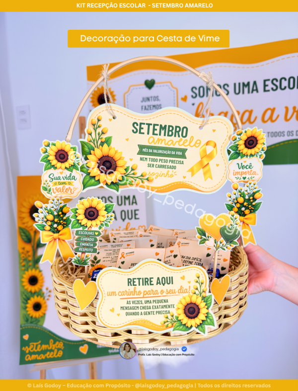 4 Kit Recepção Escolar - Setembro Amarelo
