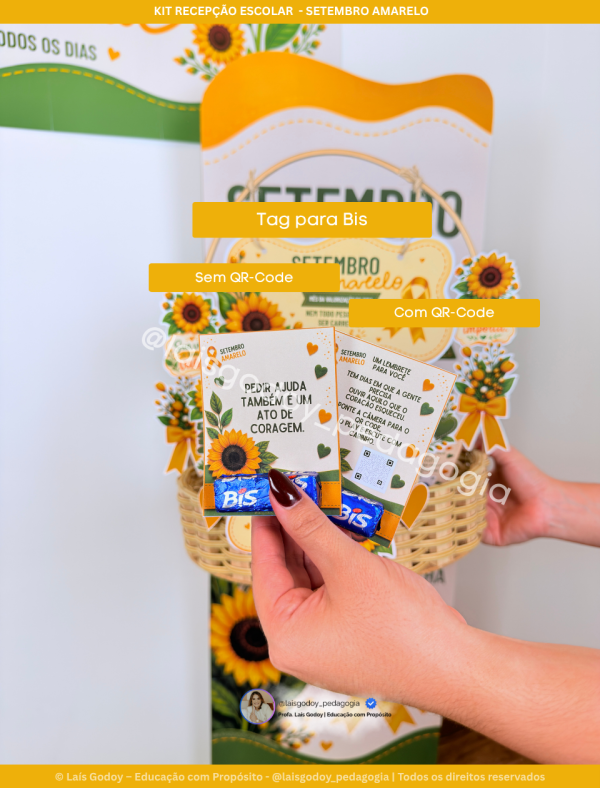5 Kit Recepção Escolar - Setembro Amarelo