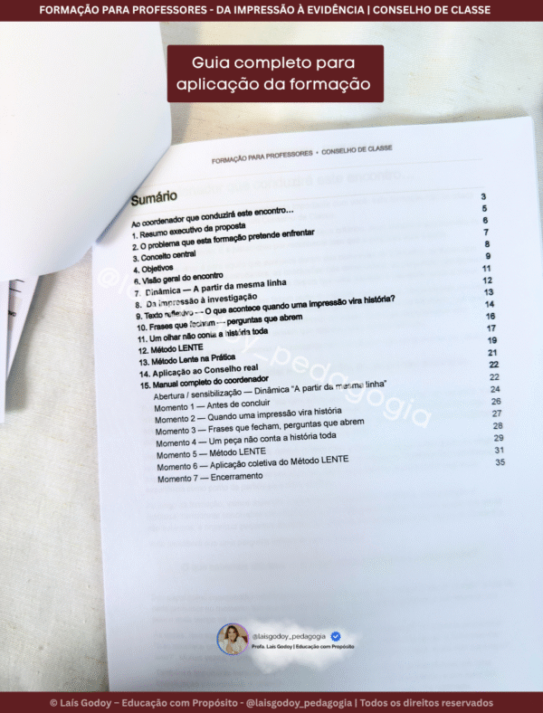 Formação para Professores | Conselho de Classe — Da Impressão à Evidência