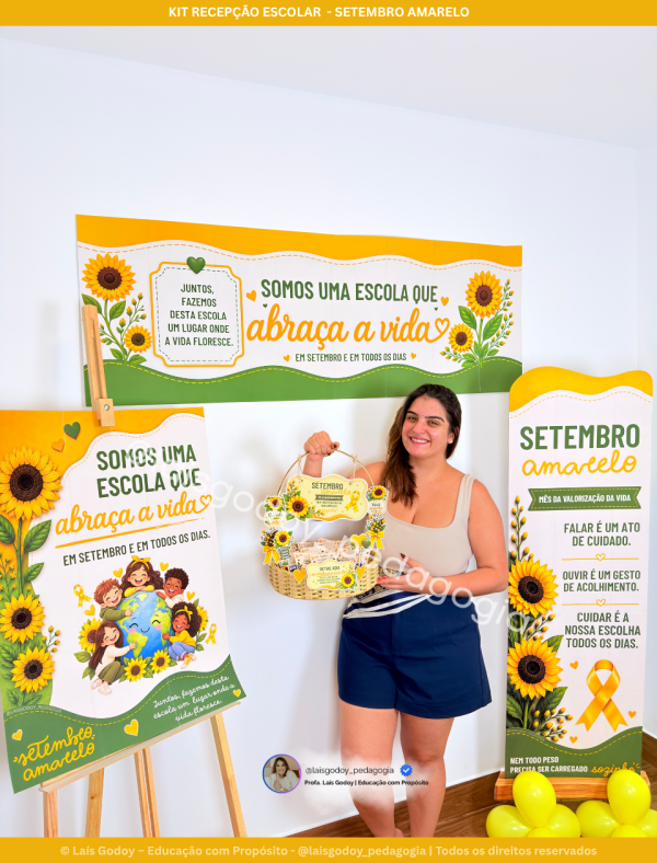 8 Kit Recepção Escolar - Setembro Amarelo