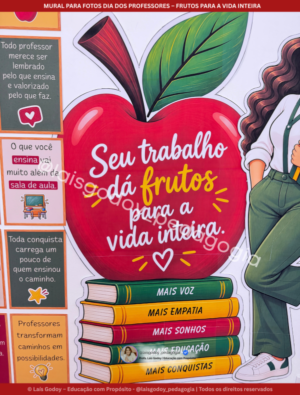 6 Mural Modular para Fotos Dia dos Professores – Frutos para a Vida Inteira