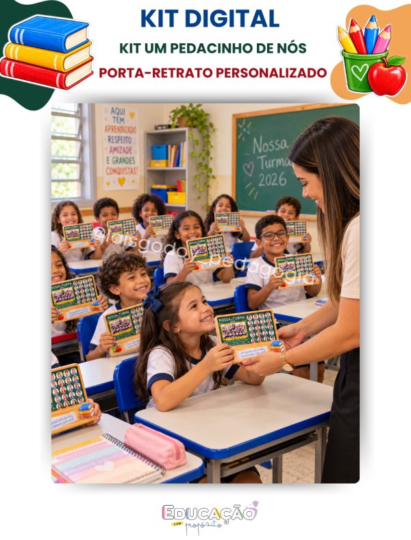 1 Kit Um Pedacinho de Nós | Porta-Retrato Personalizado