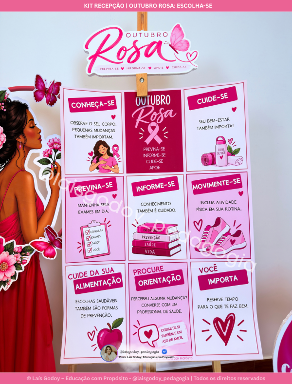 3 Kit Recepção | Outubro Rosa - Escolha-se
